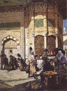 Hippolyte Berteaux Une fontaine a Constantinople (mk32) oil painting